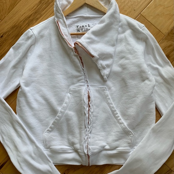 Frank & Eileen Tee Lab Asymmetrical Zip Sweatshirt Moto Funnel Neck Size Large - Picture 12 of 12